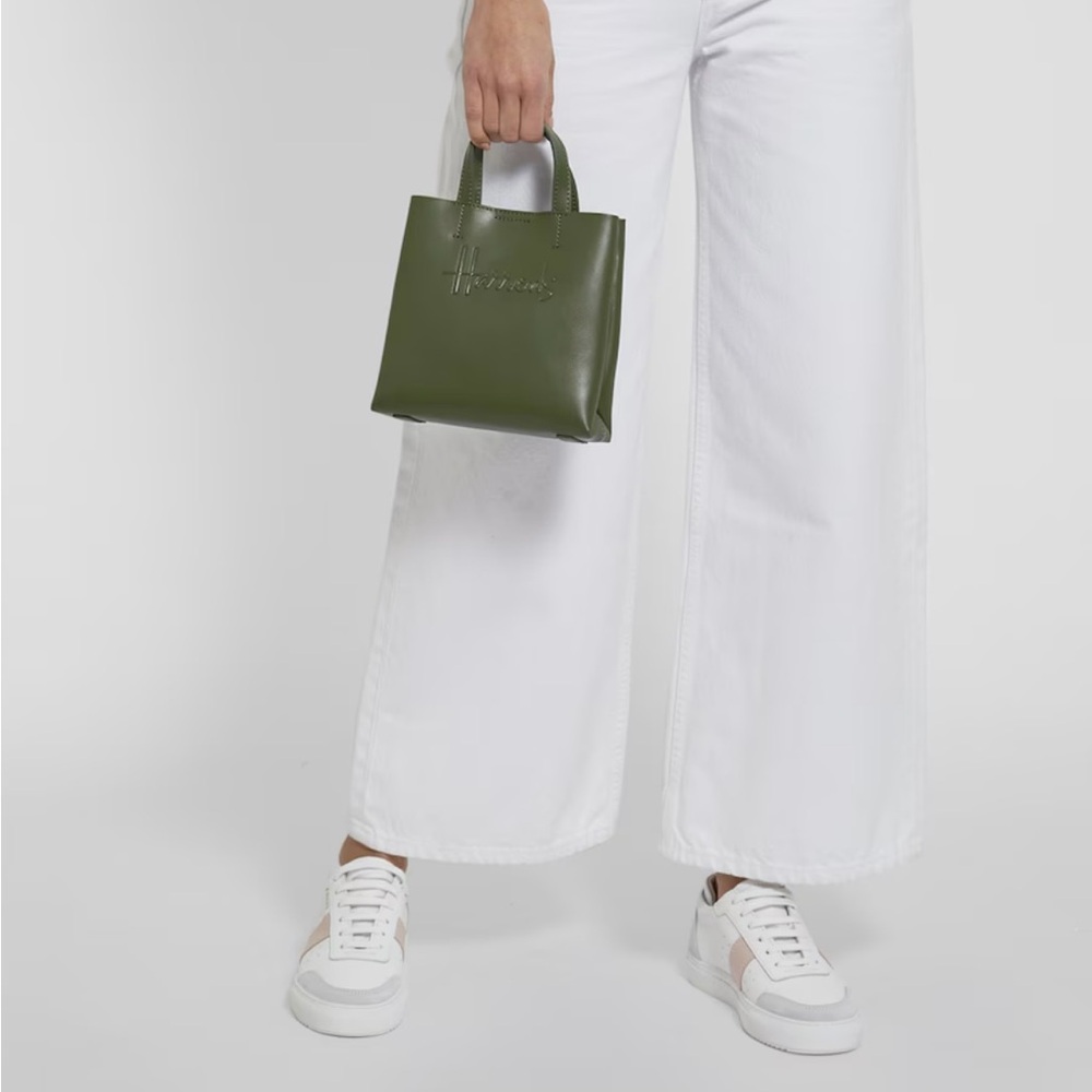 Harrods mini green tote with strap